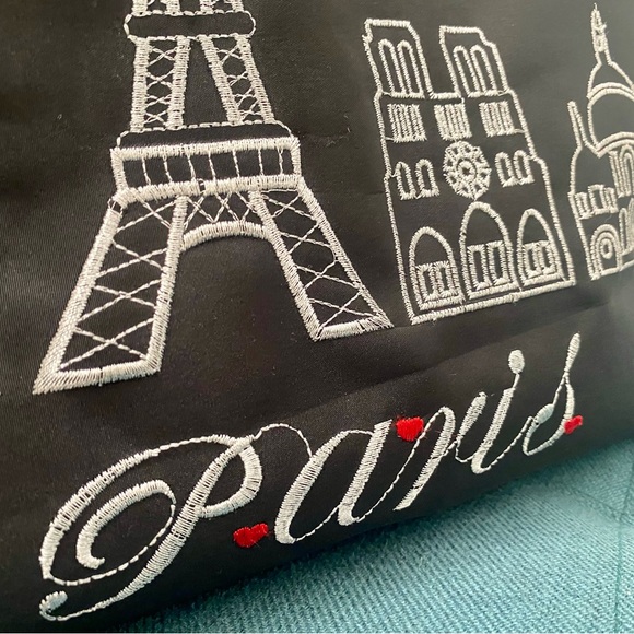 Black Paris tote, Large with 1 inside compartment. Purchased in Paris France. - Picture 3 of 6